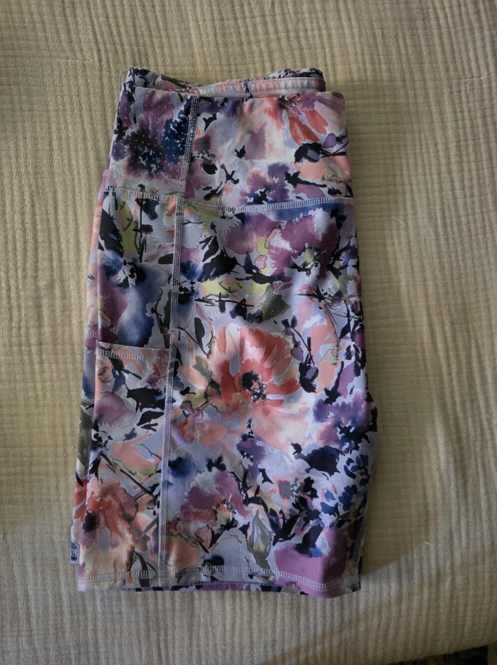 Floral Bike Shorts in Pink & Purple
